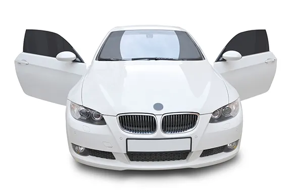 A white BMW 335i convertible sports car