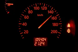 Speedometer showing high RPM